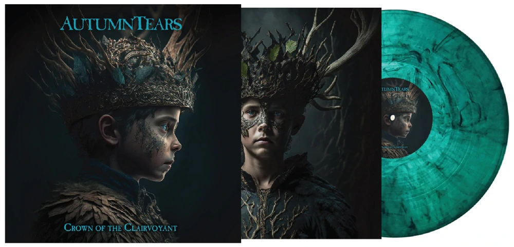 AUTUMN TEARS - Crown of the Clairvoyant – Transparent Marbled Turquoise & Black LP with 12 pages booklet (Limited to 250 copies)