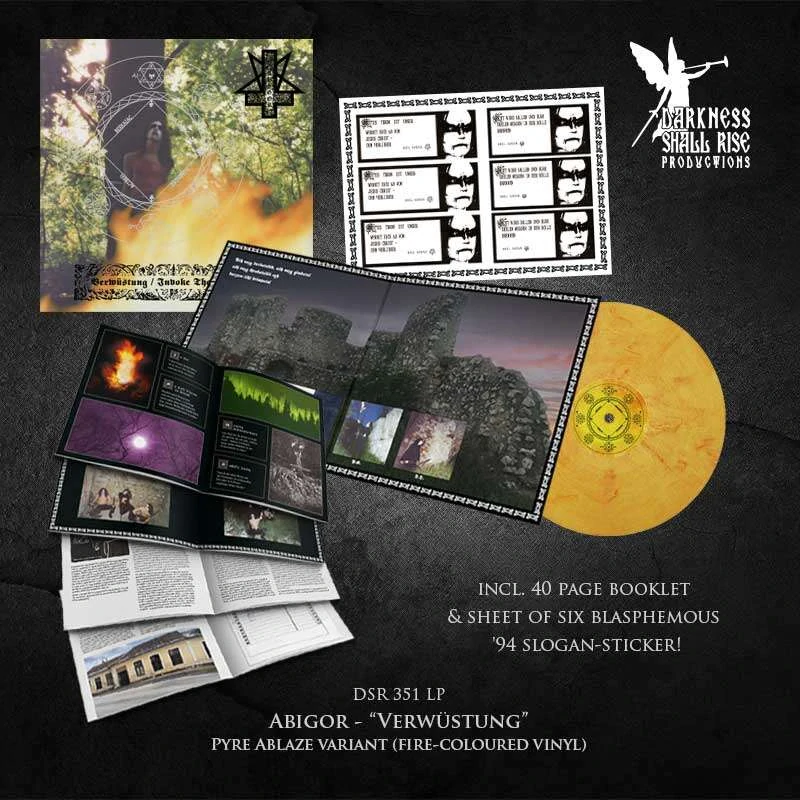 ABIGOR - Verwüstung / Invoke The Dark Age LP flame