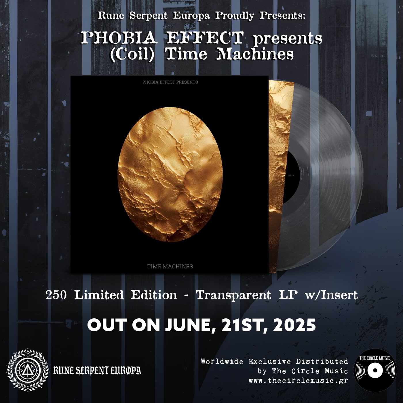 PHOBIA EFFECT - (Coil) Time Machines – Transparent Vinyl with insert (250 Numbered copies)