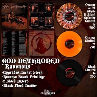 GOD DETHRONED - Ravenous LP orange splatter (2023 rp, lim 1000, 3 clrs) 