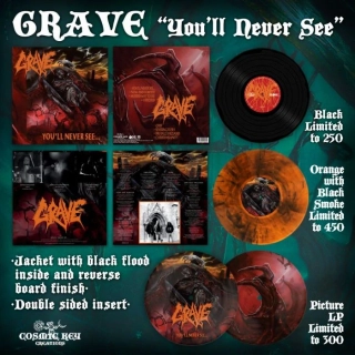 GRAVE - You'll Never See LP orange with black smoke