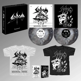 SODOM – DEMONIZED 2xLPs +2x TAPES + 2x TS + 2x POSTERS + BOOKLET BOXSET (MILKY CLEAR BLACK GALAXY)
