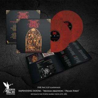 IMPENDING DOOM - Messias Abaddon / Pagan Fires 2LP red black purple marble