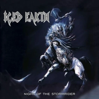 ICED EARTH - Night of the stormrider LP white bue marble